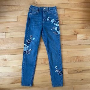 Topshop Embroidered Jeans